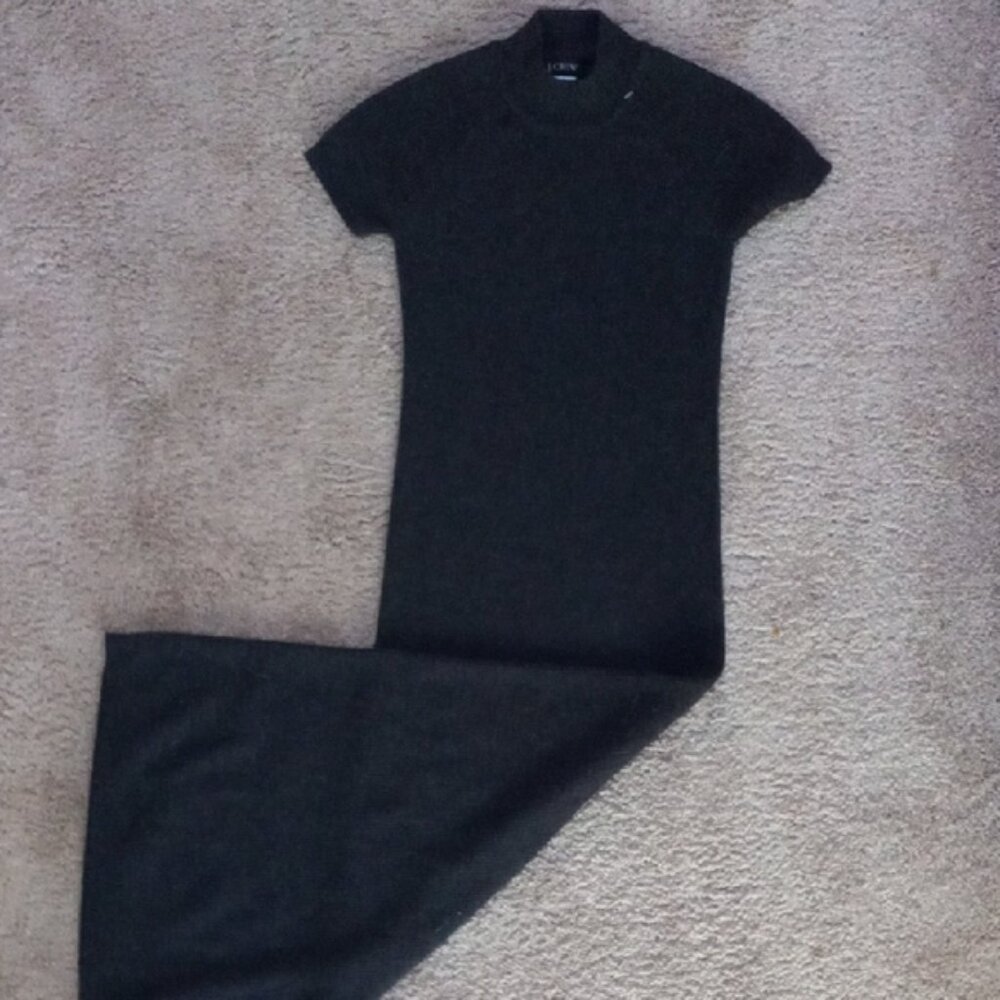 EUC J. Crew Charcoal Merino Wool Sweater Dress Size Small